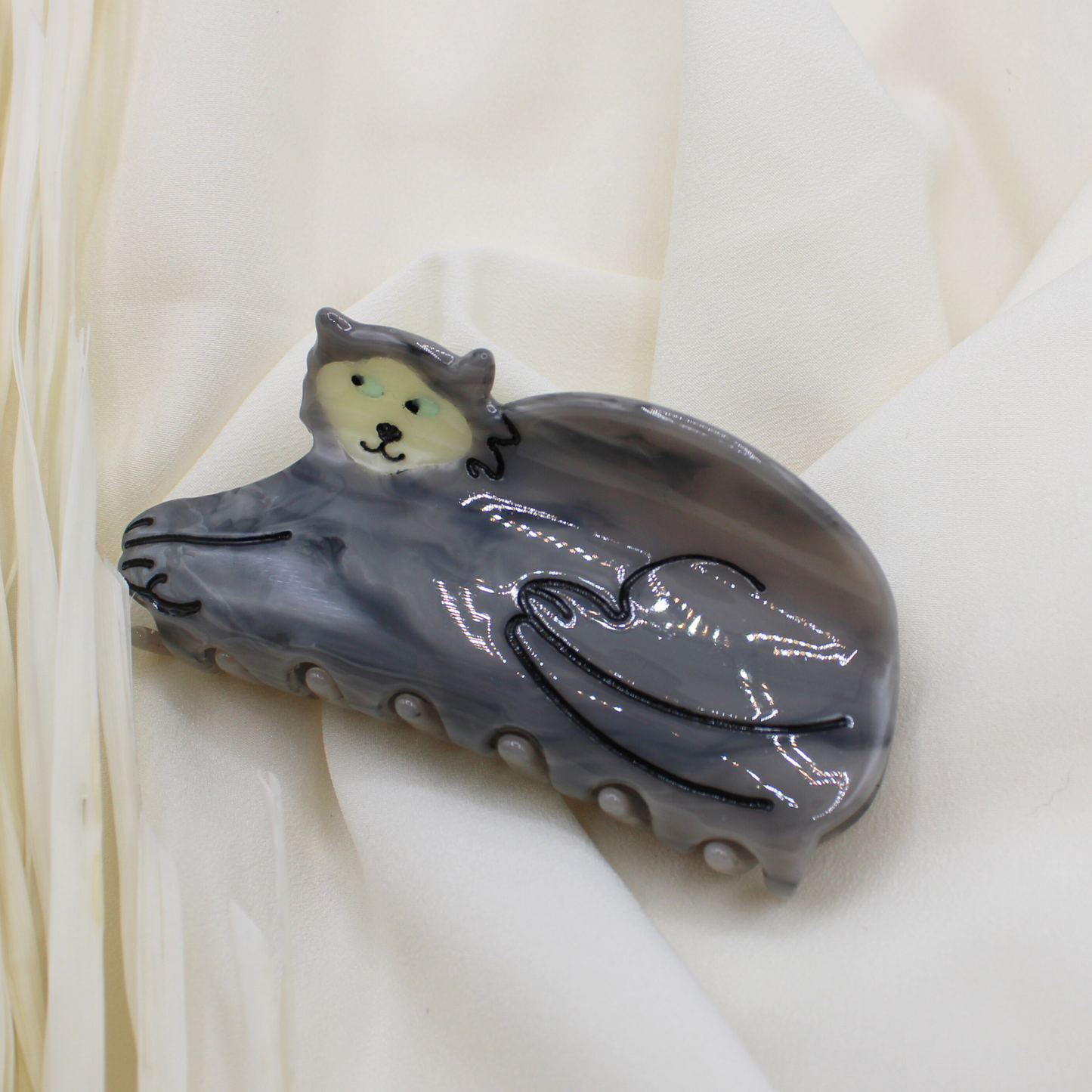 Pinces à cheveux en acétate de cellulose Cleo le chat