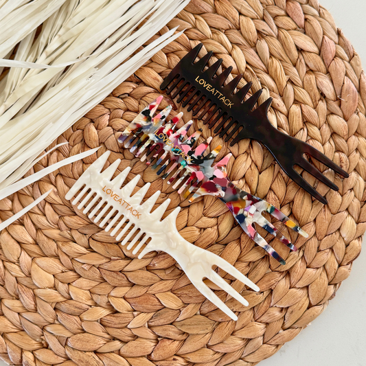 Cellulose Acetate 3-in-1 Hair Styling Combs