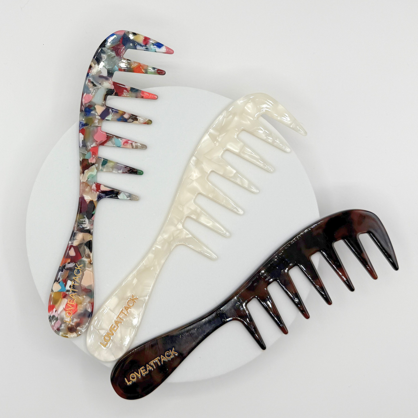 Cellulose Acetate Ultra Wide Tooth Hair Combs