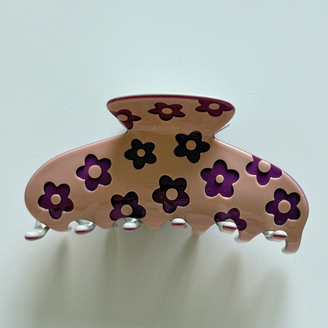 Flora Cellulose Acetate Flower Hair Claw Clip