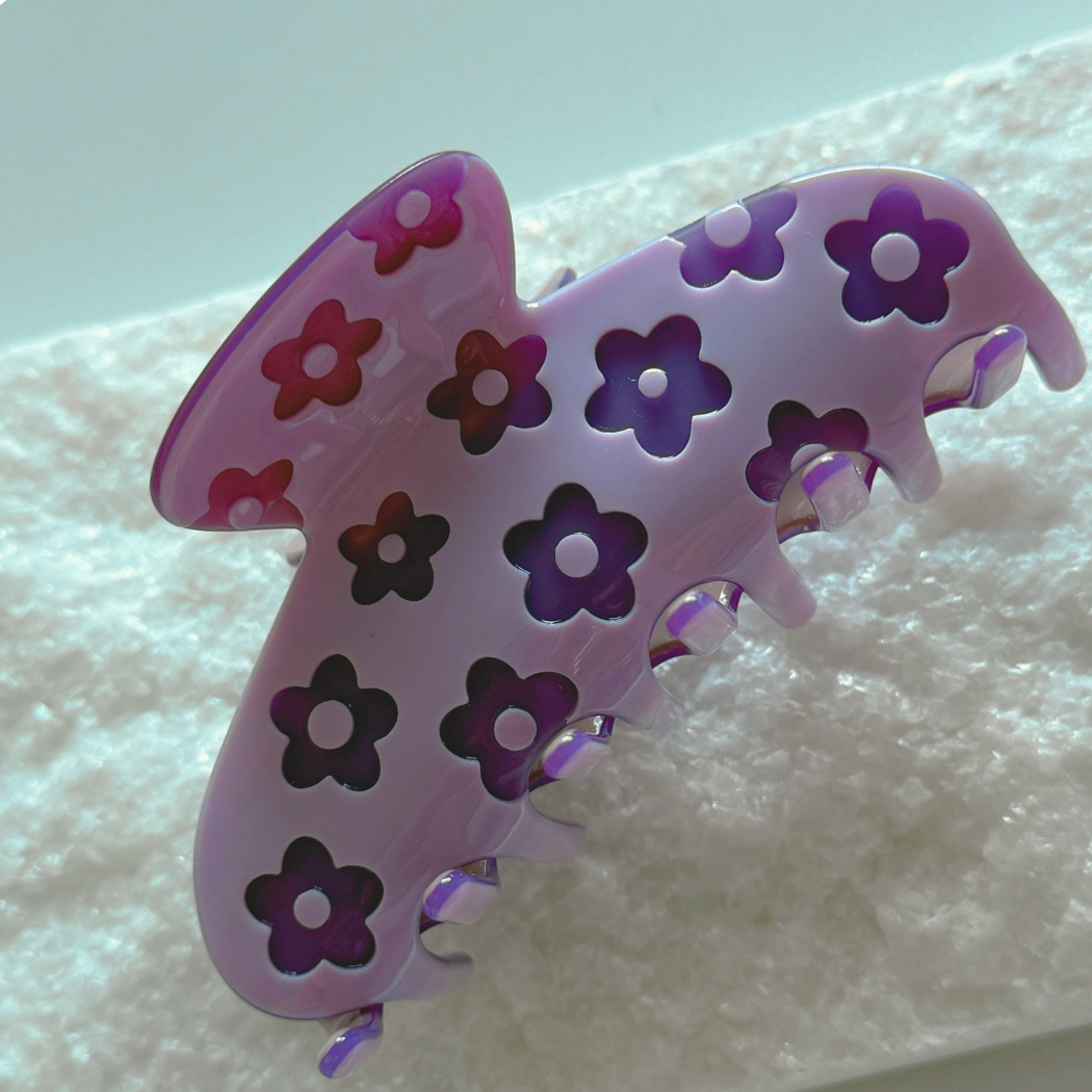 Flora Cellulose Acetate Flower Hair Claw Clip