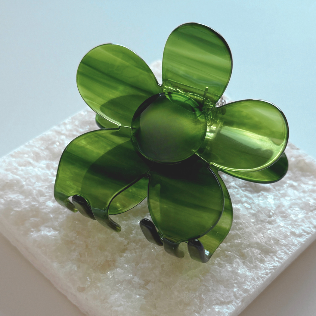 Hana Cellulose Acetate Flower Hair Claw Clips