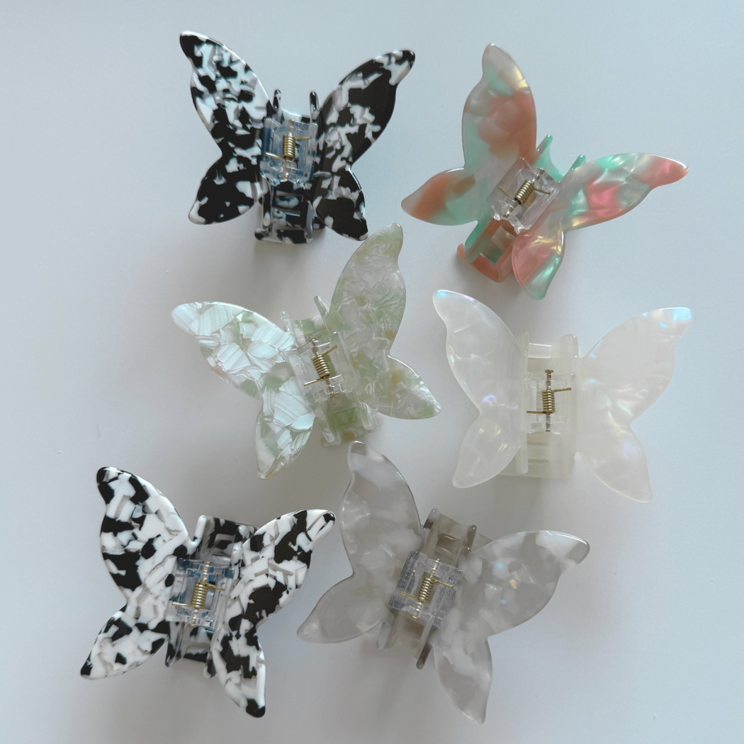 Yara Cellulose Acetate Butterfly Hair Claw Clips