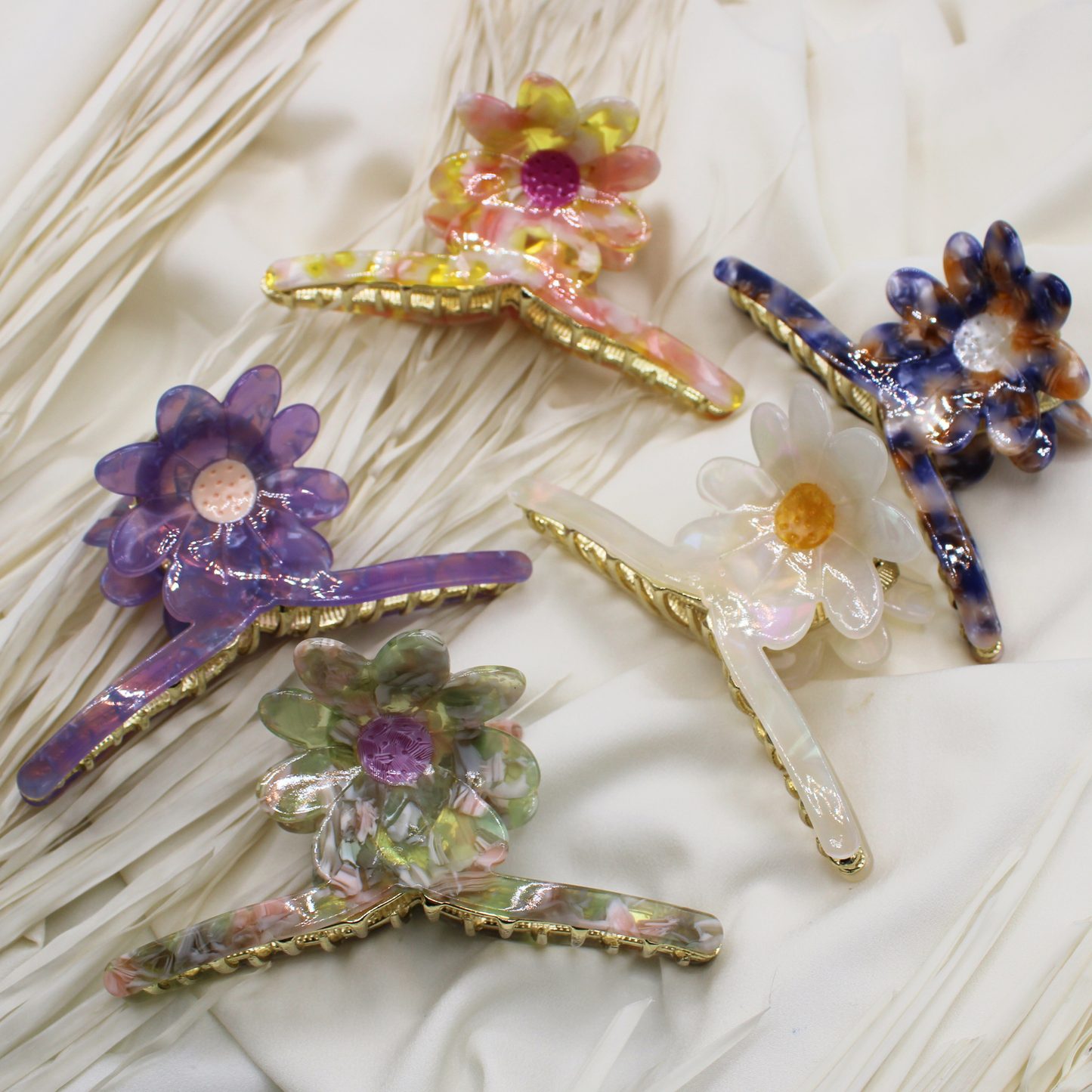 Abigail Cellulose Acetate Hair Claw Clips