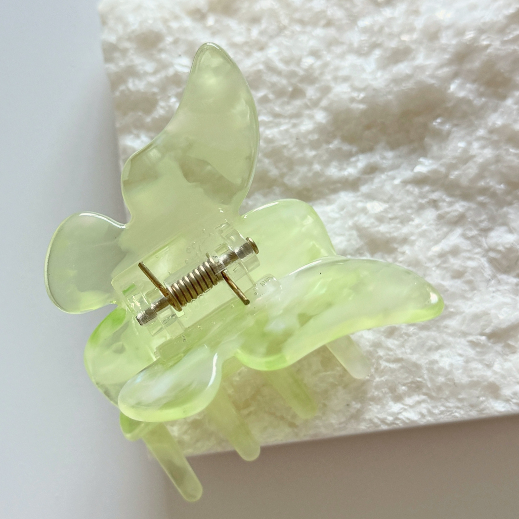 Amelia Cellulose Acetate Hair Claw Clip - Lime Green