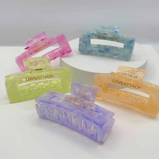Aven Shimmer Cellulose Acetate Hair Claw Clips