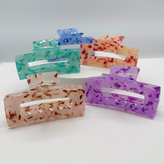 Aven Speckle Cellulose Acetate Hair Claw Clips