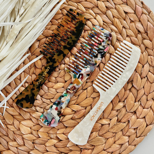 Cellulose Acetate Long Handled Detangling Combs