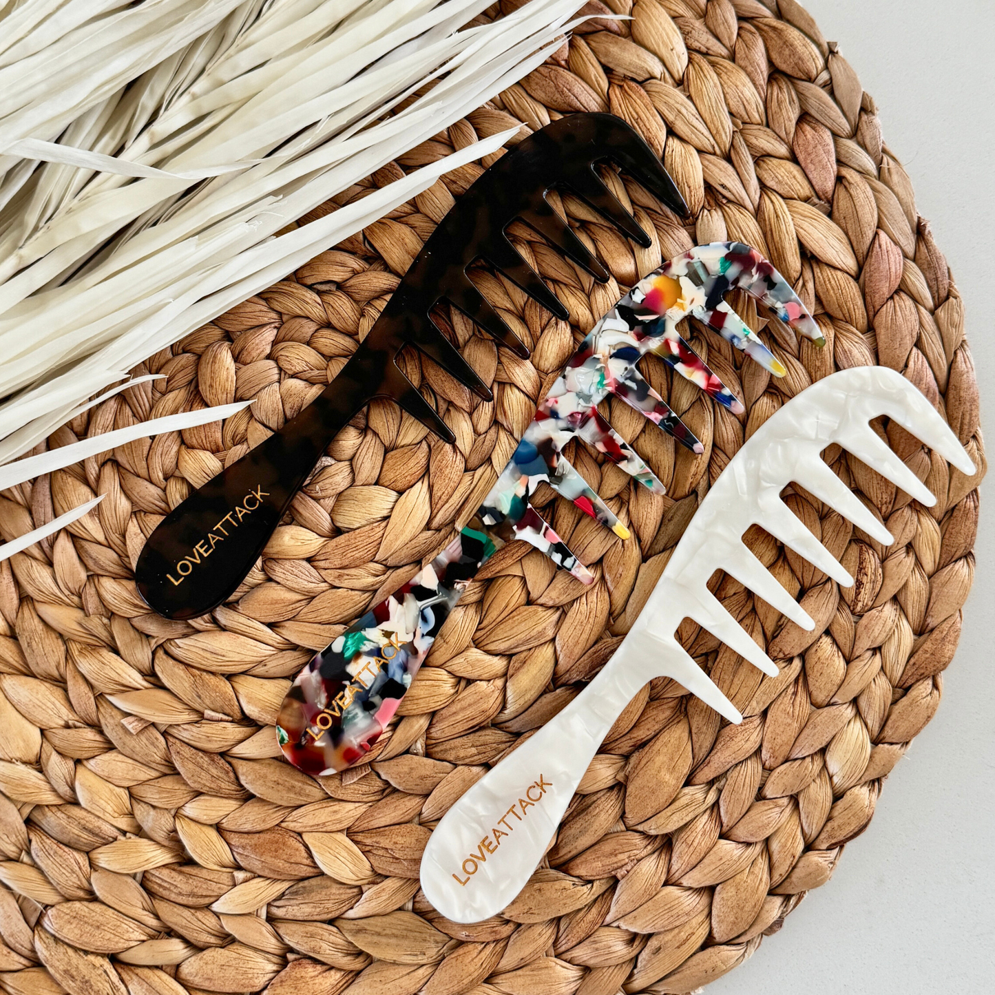 Cellulose Acetate Ultra Wide Tooth Hair Combs