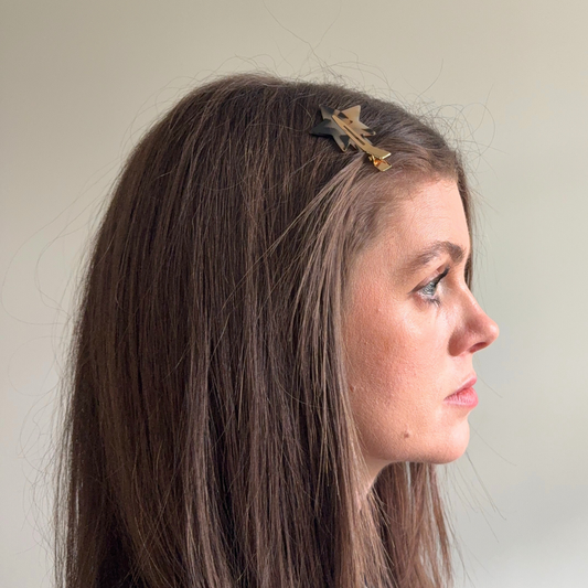 Eco-Friendly Cellulose Acetate Creaseless Hair Clips - Star