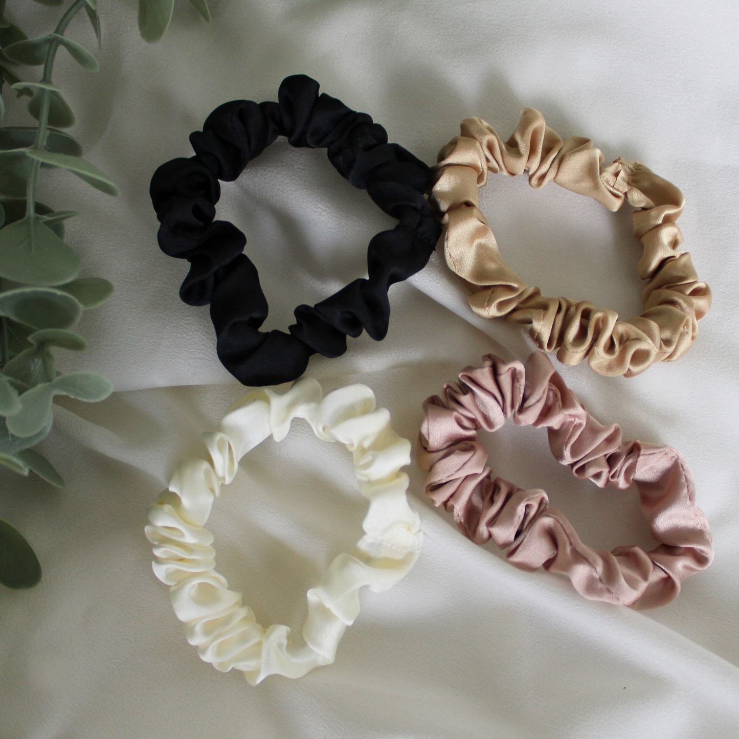 Mini Satin Sleep Scrunchies (4 Pack)
