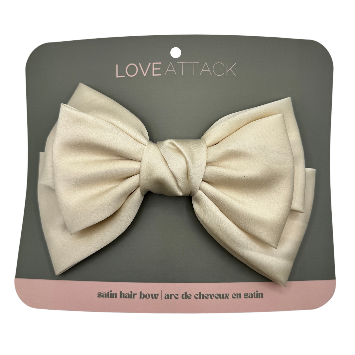 Large Satin Hair Bow Barrette Clips