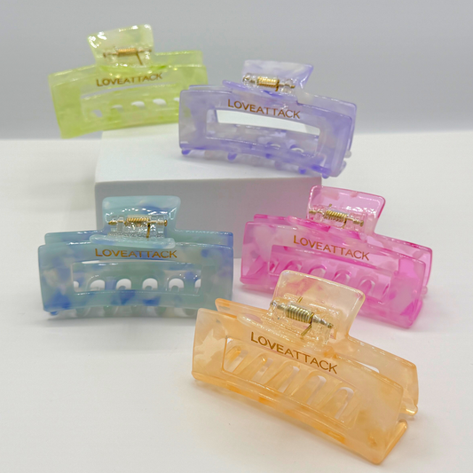 Sara Shimmer Cellulose Acetate Hair Claw Clips