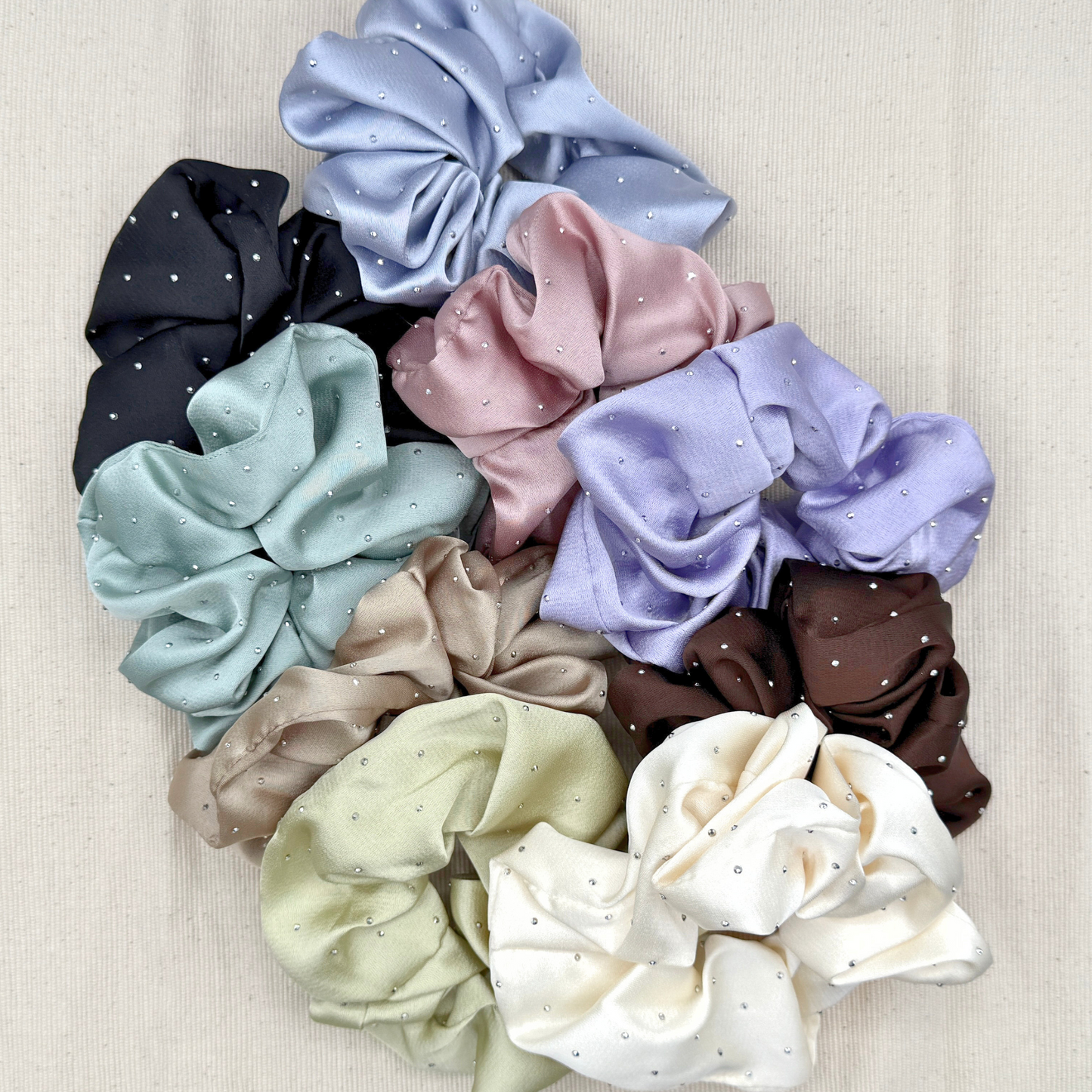 Sparkle Satin Scrunchies