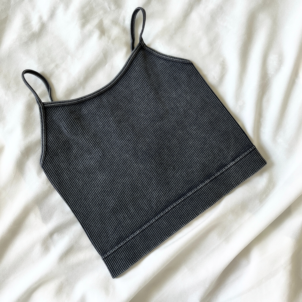 Callie Washed Ribbed Seamless Cropped Camis