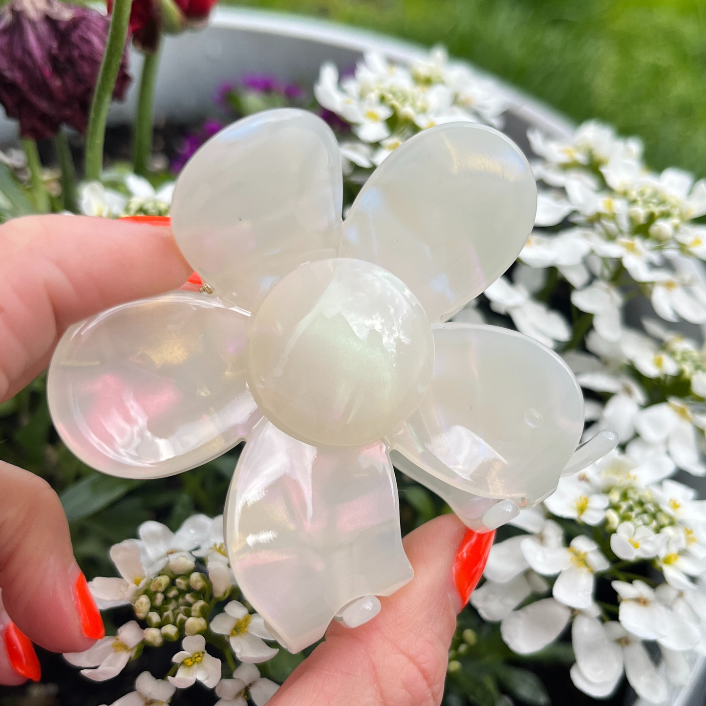 Hana Cellulose Acetate Flower Hair Claw Clips