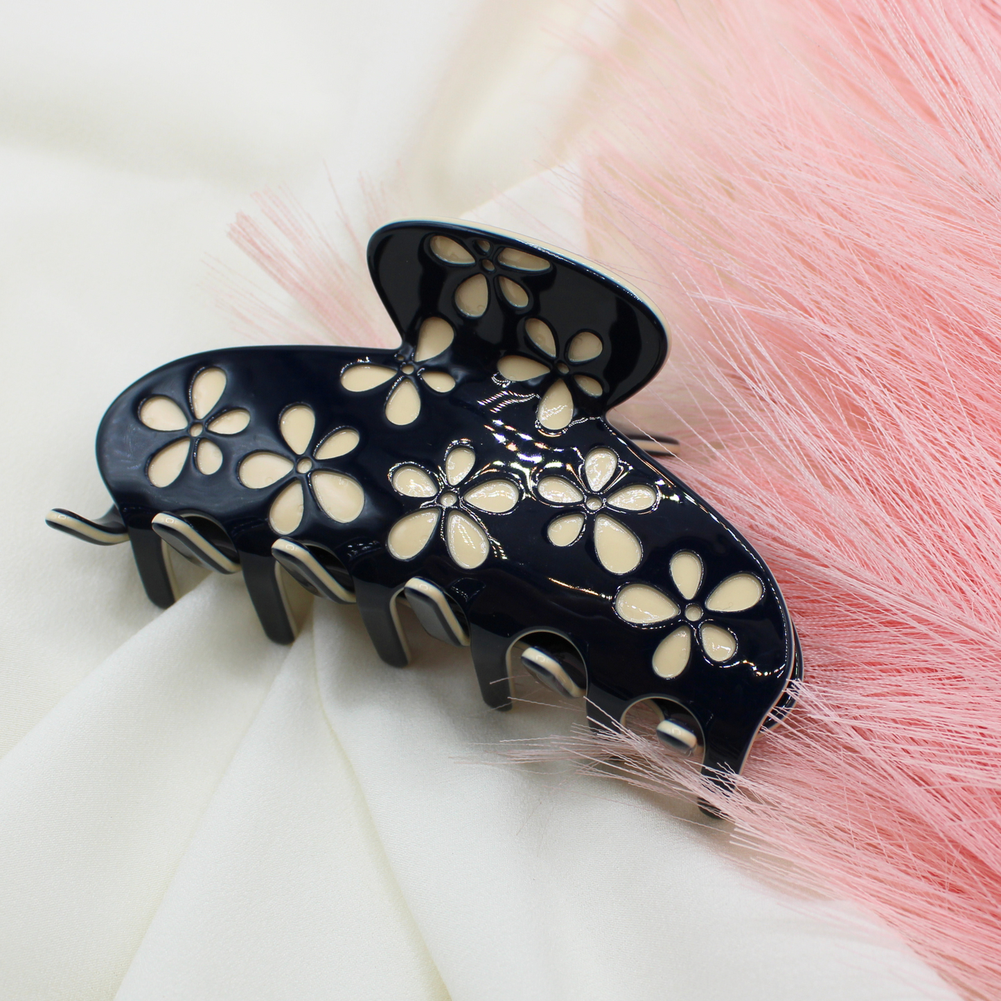 Flora Cellulose Acetate Hair Claw Clips