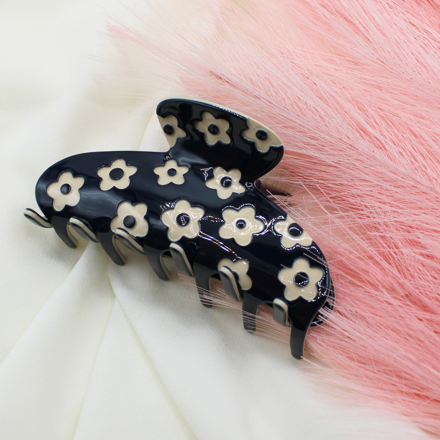 Flora Cellulose Acetate Hair Claw Clips