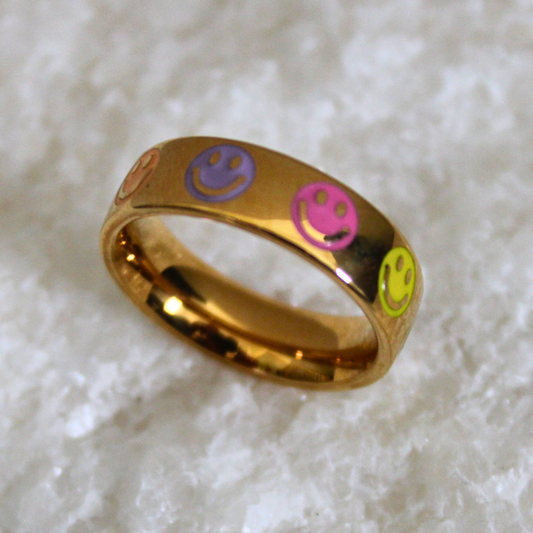 All in the Smile Ring - 18K Gold Plated Stainless Steel