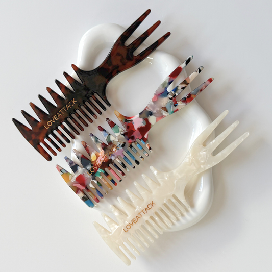 Cellulose Acetate 3-in-1 Hair Styling Combs