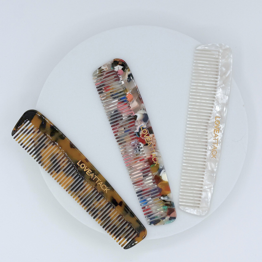 Peigne à cheveux en acétate de cellulose à dents fines