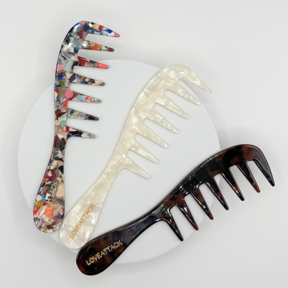 Cellulose Acetate Ultra Wide Tooth Hair Combs