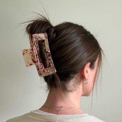 Aurelia Speckle Cellulose Acetate Hair Claw Clips