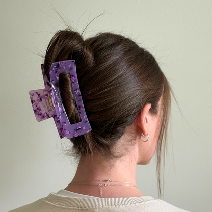 Aurelia Speckle Cellulose Acetate Hair Claw Clips