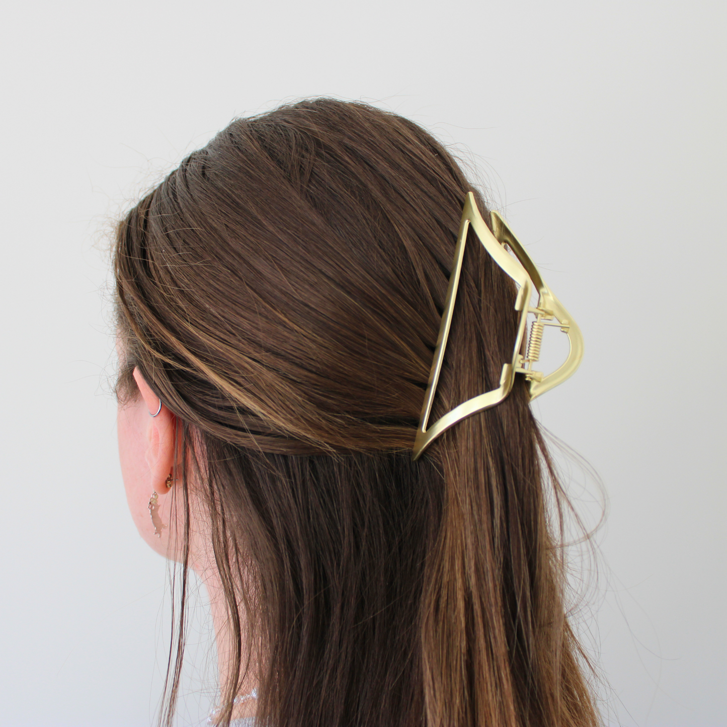 Brushed Gold Metal Hair Claw Clips