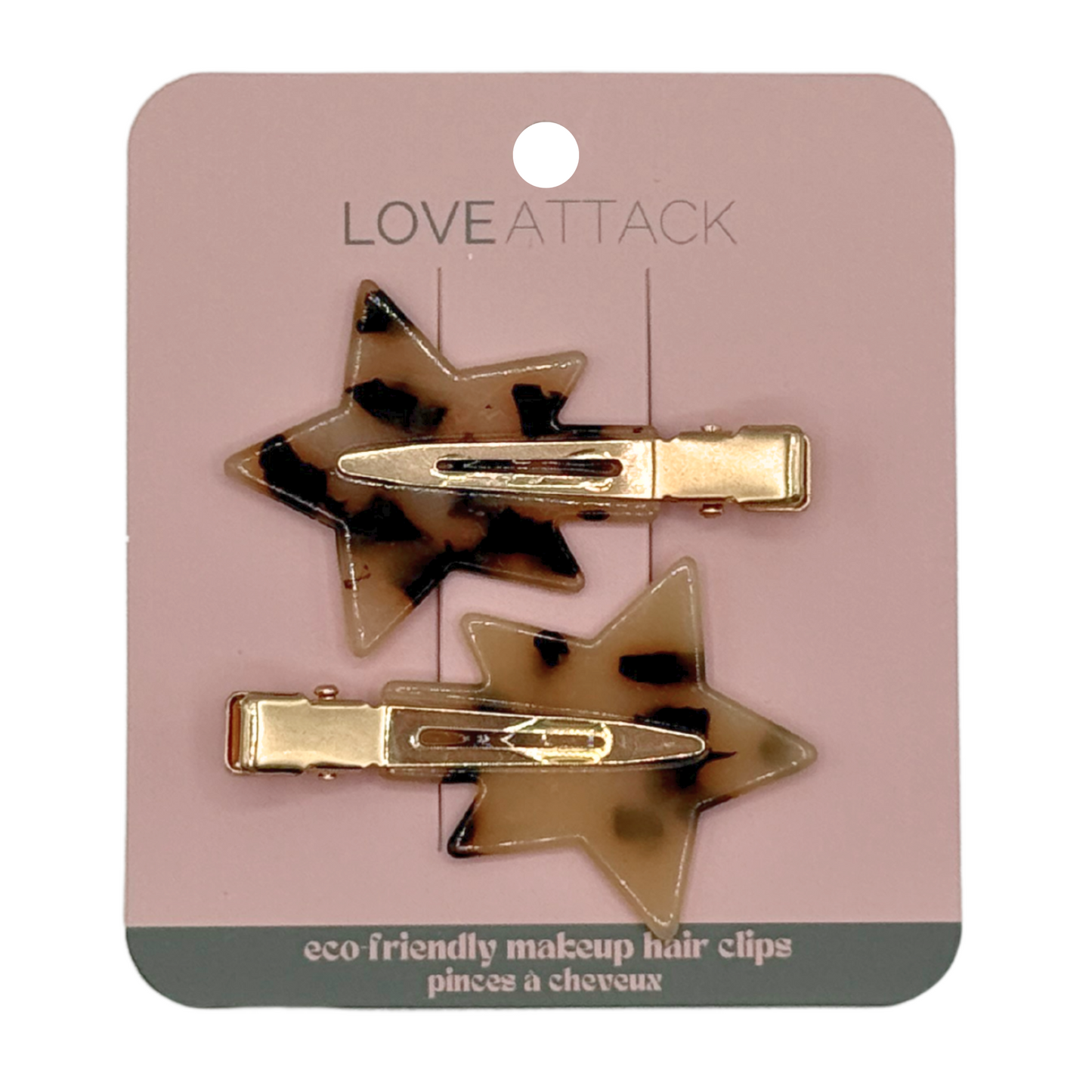 Eco-Friendly Cellulose Acetate Creaseless Hair Clips - Star