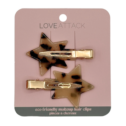 Eco-Friendly Cellulose Acetate Creaseless Hair Clips - Star