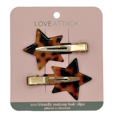 Eco-Friendly Cellulose Acetate Creaseless Hair Clips - Star