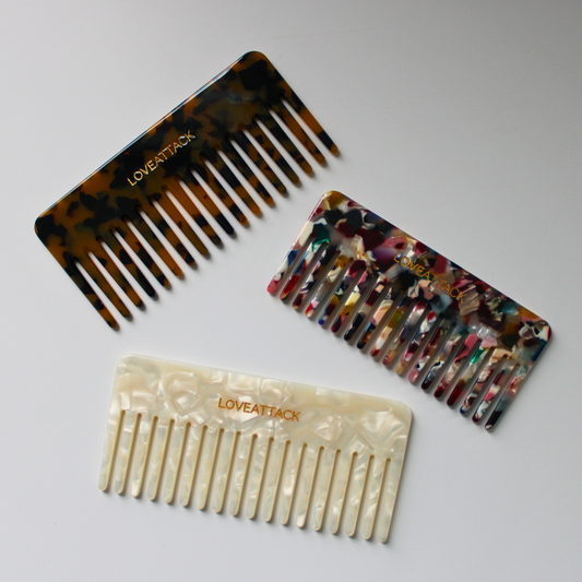 Peignes à cheveux démêlants en acétate de cellulose à dents larges
