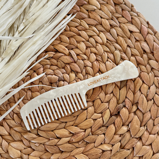 Peignes à cheveux en acétate de cellulose à dents larges et à long manche