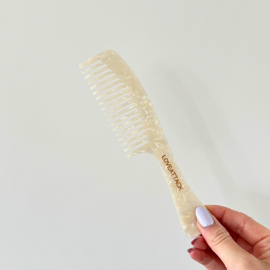 Peignes à cheveux en acétate de cellulose à dents larges et à long manche