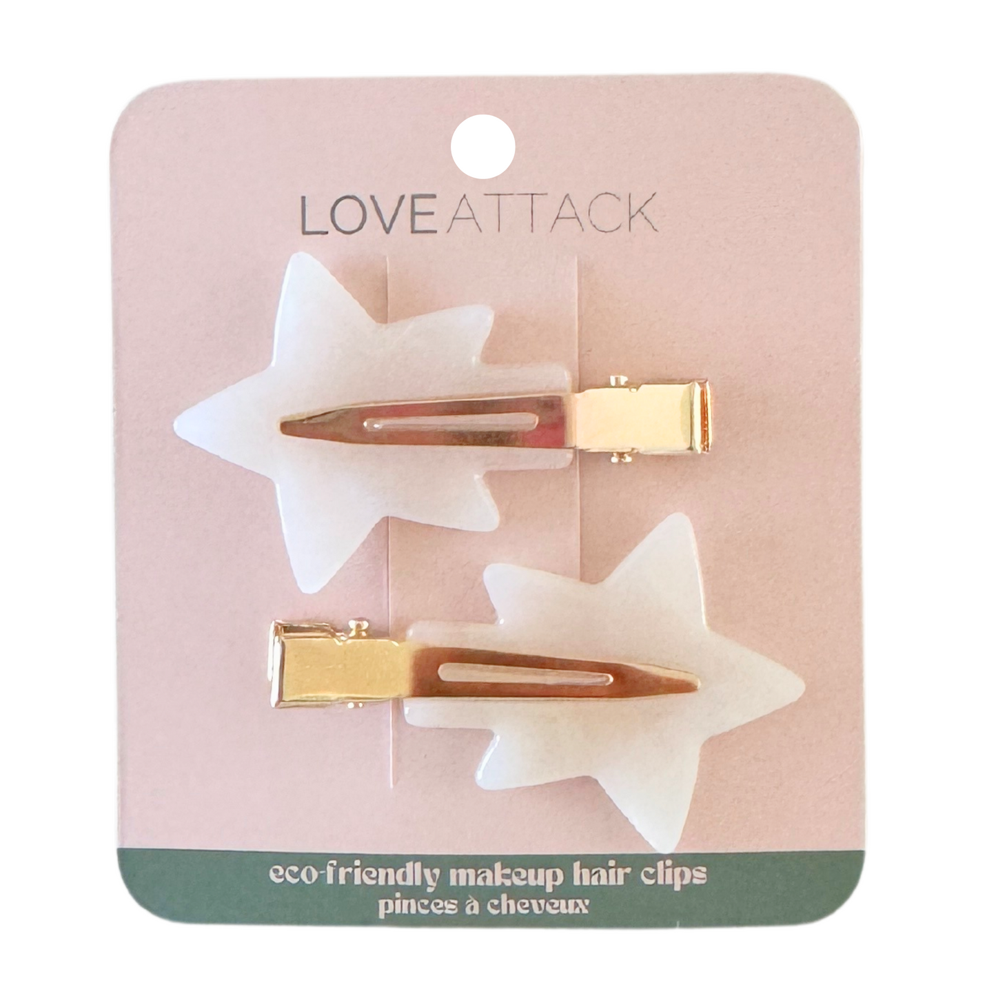 Eco-Friendly Cellulose Acetate Creaseless Hair Clips - Star