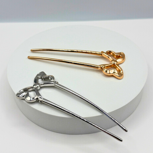 Decorative Bow Metal French Hair Pins