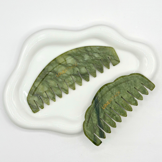 Jade Gua Sha Combs for Scalp and Neck