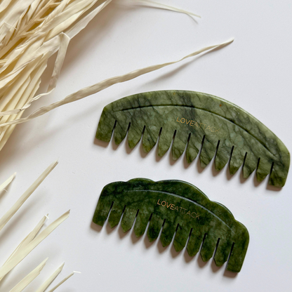 Jade Gua Sha Combs for Scalp and Neck