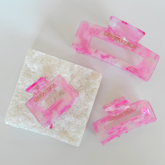 Cellulose Acetate Hair Claw Clips - Pink Shimmer