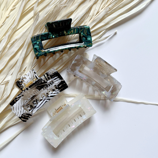 Sara Cellulose Acetate Hair Claw Clips