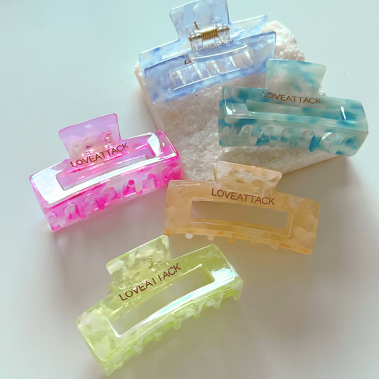 Sara Shimmer Cellulose Acetate Hair Claw Clips