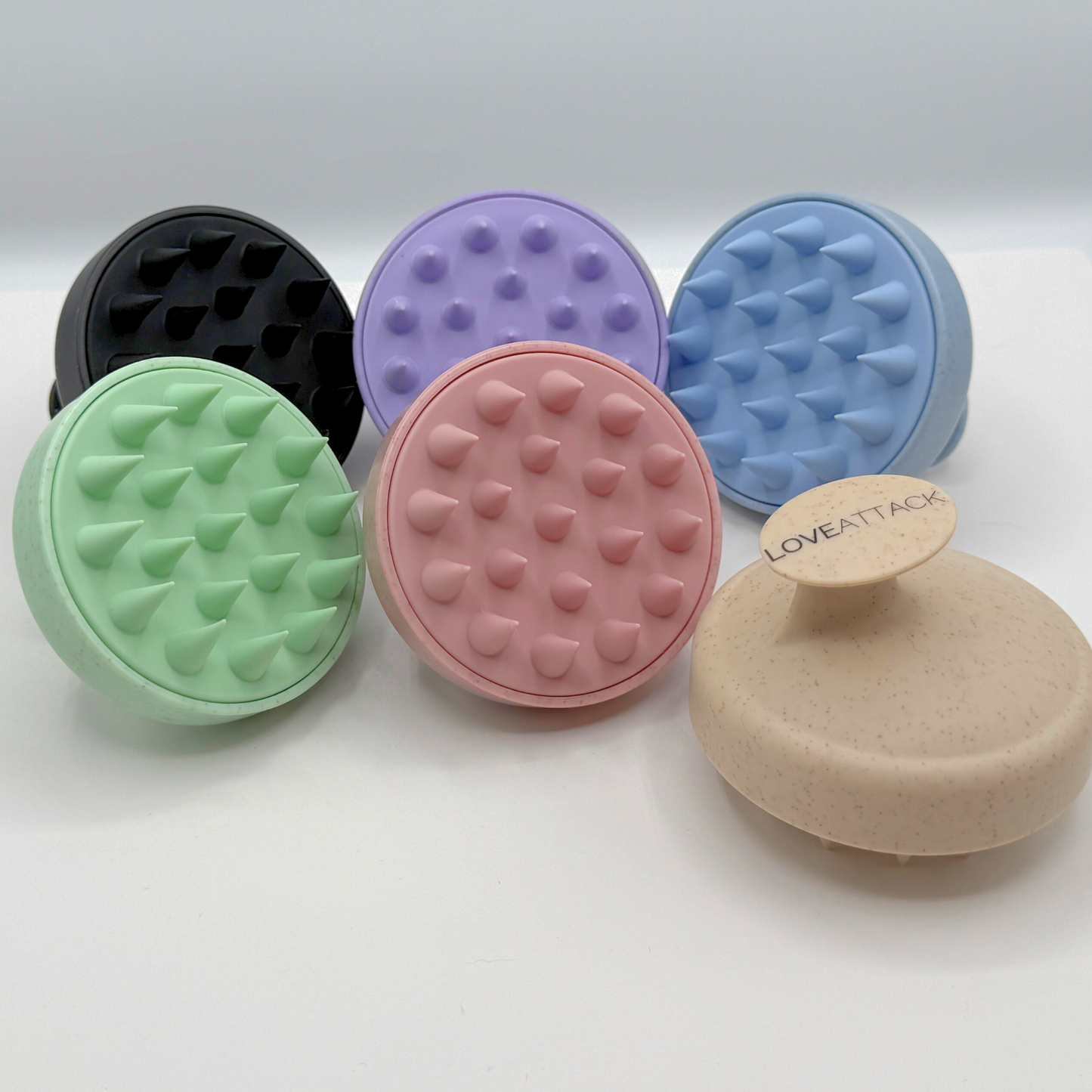 Paille de blé + brosse à shampoing masseur de cuir chevelu en silicone