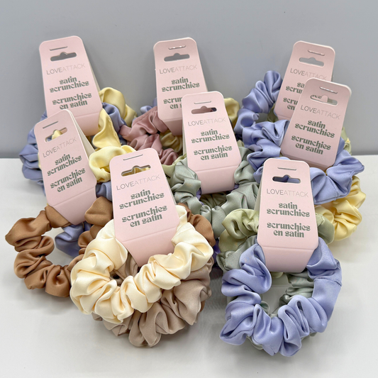 Small Satin Scrunchie Set - 3pcs