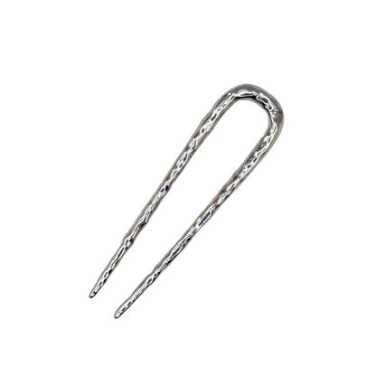 Small Textured Metal French Hair Pins