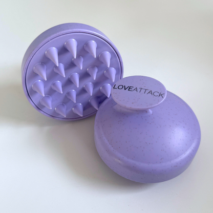 Paille de blé + brosse à shampoing masseur de cuir chevelu en silicone