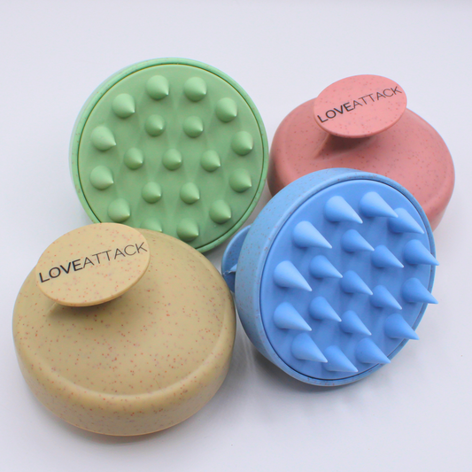 Wheat Straw + Silicone Scalp Massager Shampoo Brush