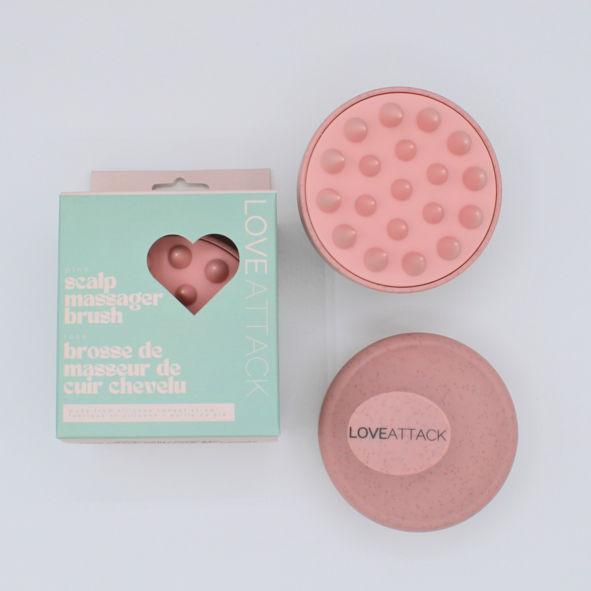 Eco-friendly silicone and wheat straw scalp massager brush with soft bristles, perfect for stimulating scalp micro-circulation and exfoliating impurities for healthier hair and scalp care.