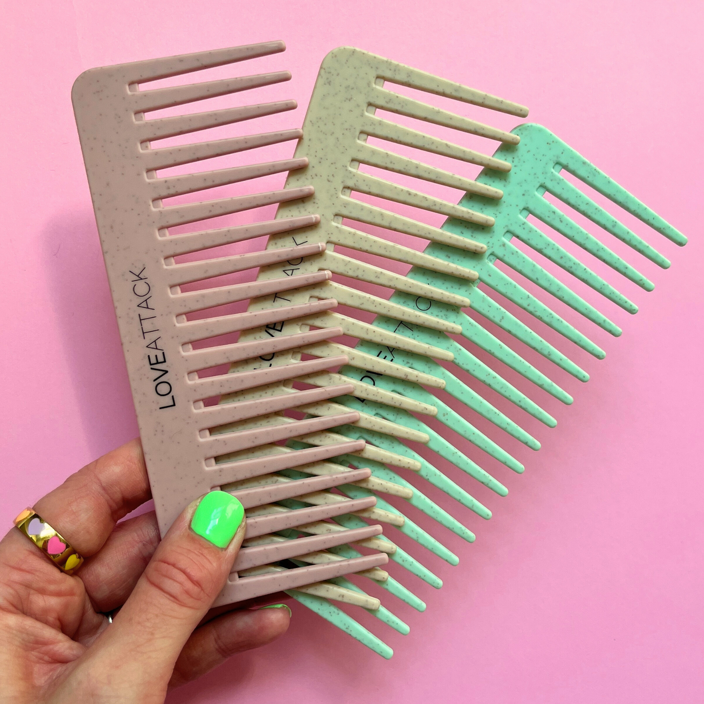 Wheat Straw Wide Tooth Detangling Combs