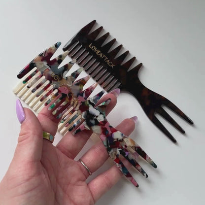 Cellulose Acetate 3-in-1 Hair Styling Combs